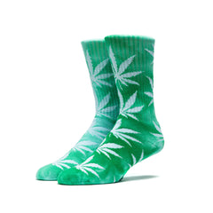 TIE DYED PLANTLIFE CREW SOCKS BTS15 // GREEN