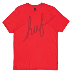 BIG SCRIPT REFLECTIVE TEE // RED