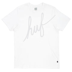 BIG SCRIPT REFLECTIVE TEE // WHITE