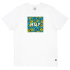 HUF X KROOKED FLOWERS BOX LOGO TEE // WHITE