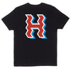 CROOKED H TEE // BLACK