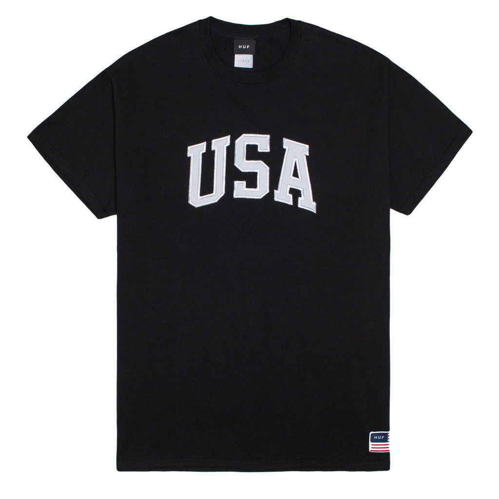 HUF USA HEAVYWEIGHT TEE // BLACK