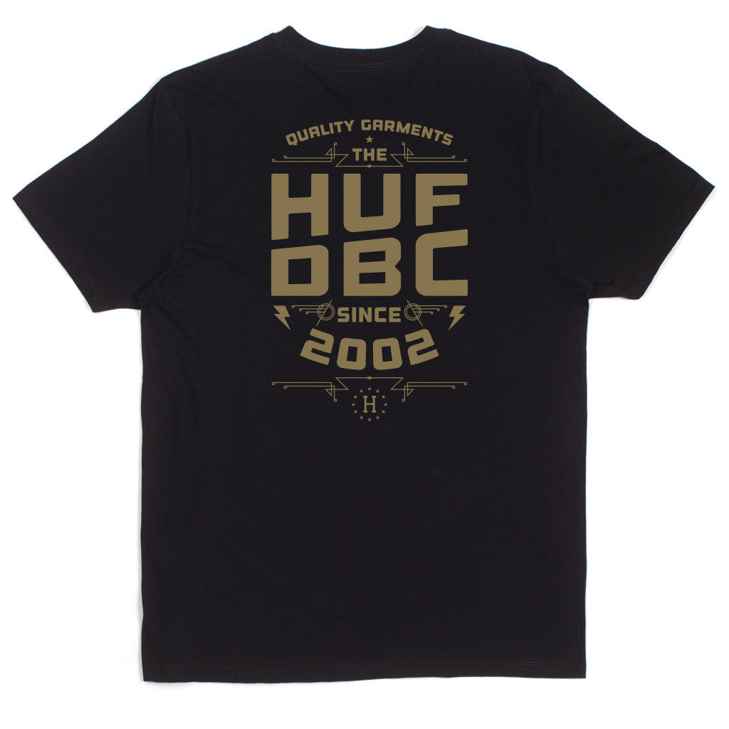 HUF DBC STACKS TEE // BLACK