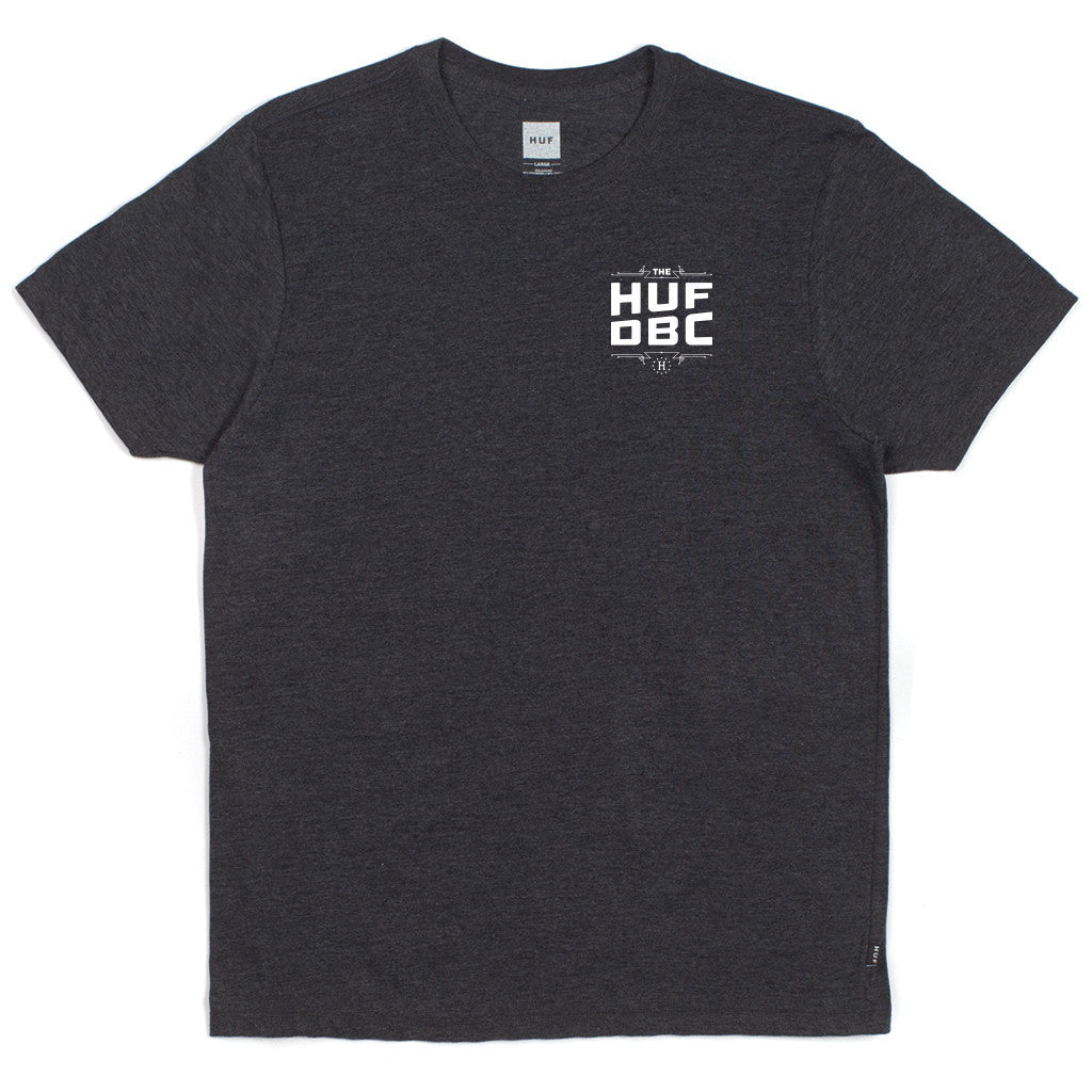 HUF DBC STACKS TEE // CHARCOAL HEATHER