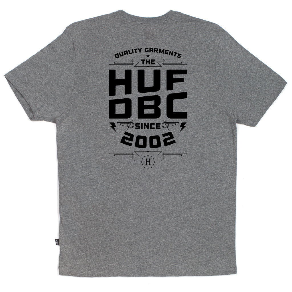 HUF DBC STACKS TEE // GRAY HEATHER