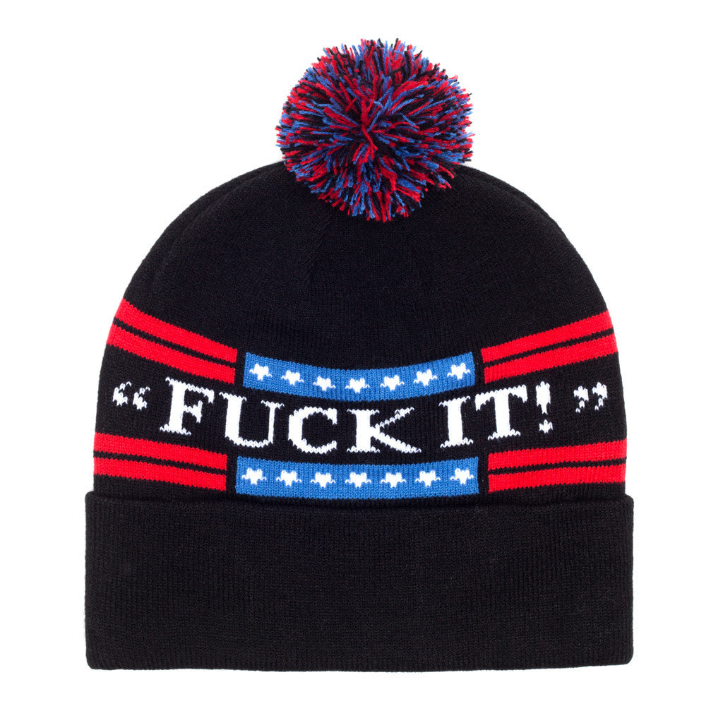 FUCK IT POM BEANIE // BLACK
