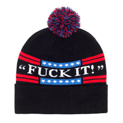 FUCK IT POM BEANIE // BLACK