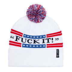 FUCK IT POM BEANIE //WHITE