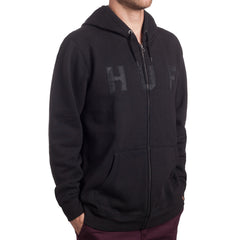 HUF LOGO ZIP UP HOOD HOL14 // BLACK