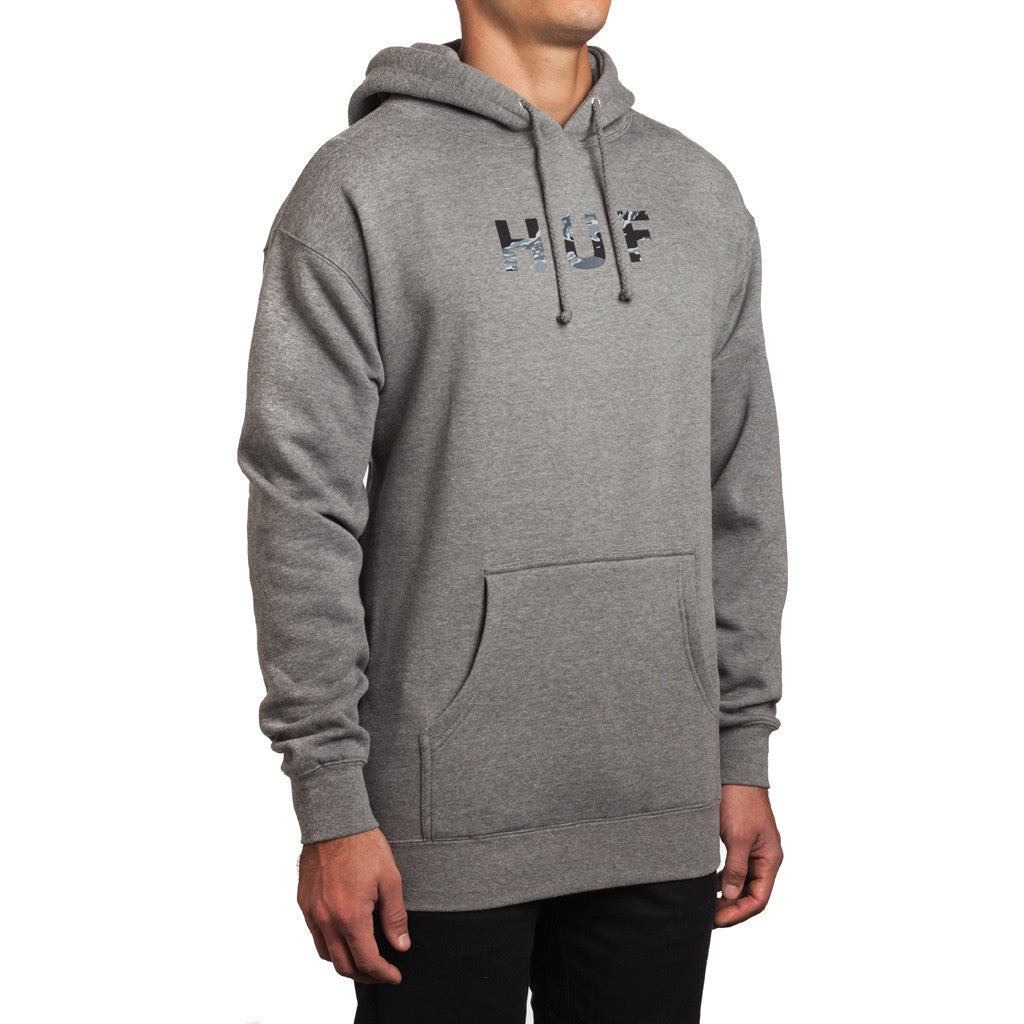 ORIGINAL LOGO TIGER CAMO PULLOVER // GRAY HEATHER