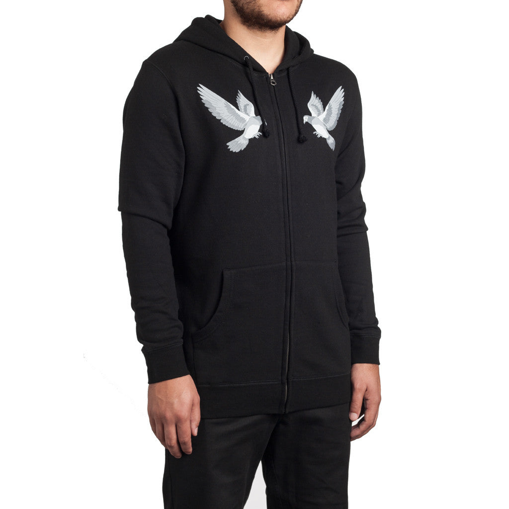 PIGEON GANG ZIP UP // BLACK