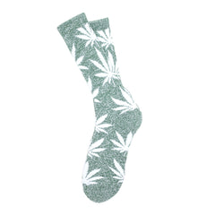 PLANTLIFE CREW SOCKS HOL14 // GREEN HEATHER / WHITE