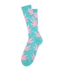 PLANTLIFE CREW SOCKS HOL14 // TEAL HEATHER / PINK
