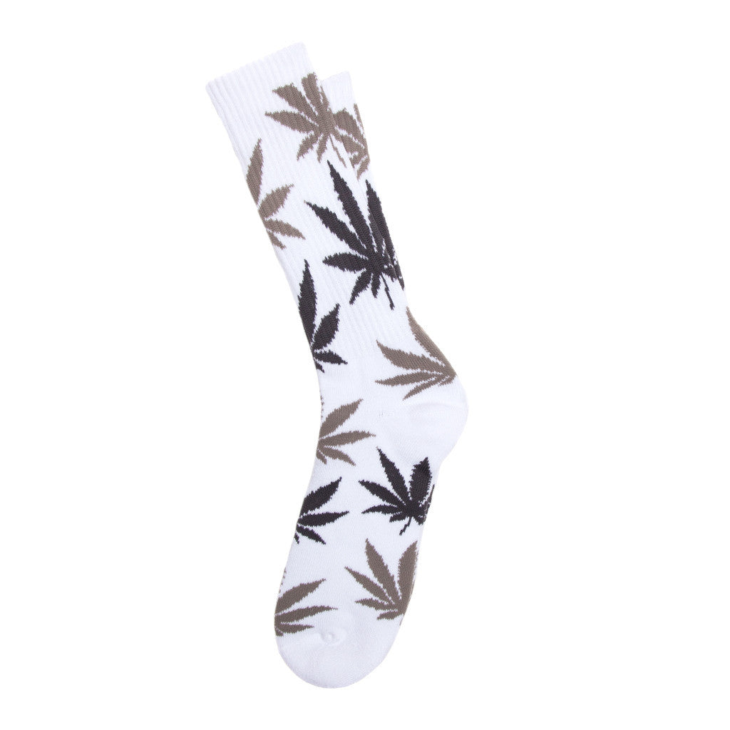 HUF ESSENTIALS PLANTLIFE SOCKS  // WHITE / GRAY