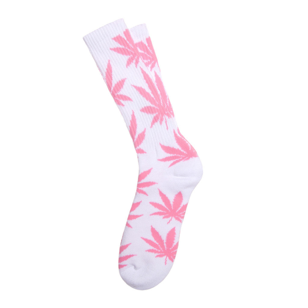 HUF ESSENTIALS PLANTLIFE SOCKS  // WHITE / PINK