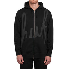 BIG SCRIPT FULL ZIP HOODIE // BLACK