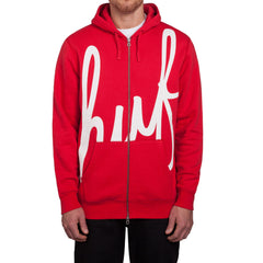 BIG SCRIPT FULL ZIP HOODIE // RED