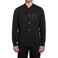 PRINCETON FLEECE VARSITY JACKET // BLACK