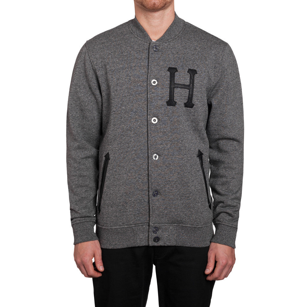 PRINCETON FLEECE VARSITY JACKET // GRAY HEATHER
