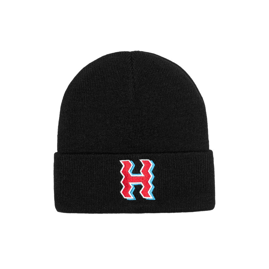CROOKED H BEANIE // BLACK