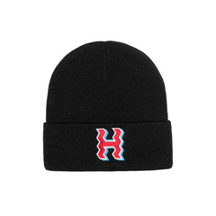 CROOKED H BEANIE // BLACK