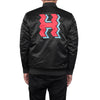 CROOKED H SATIN JACKET // BLACK