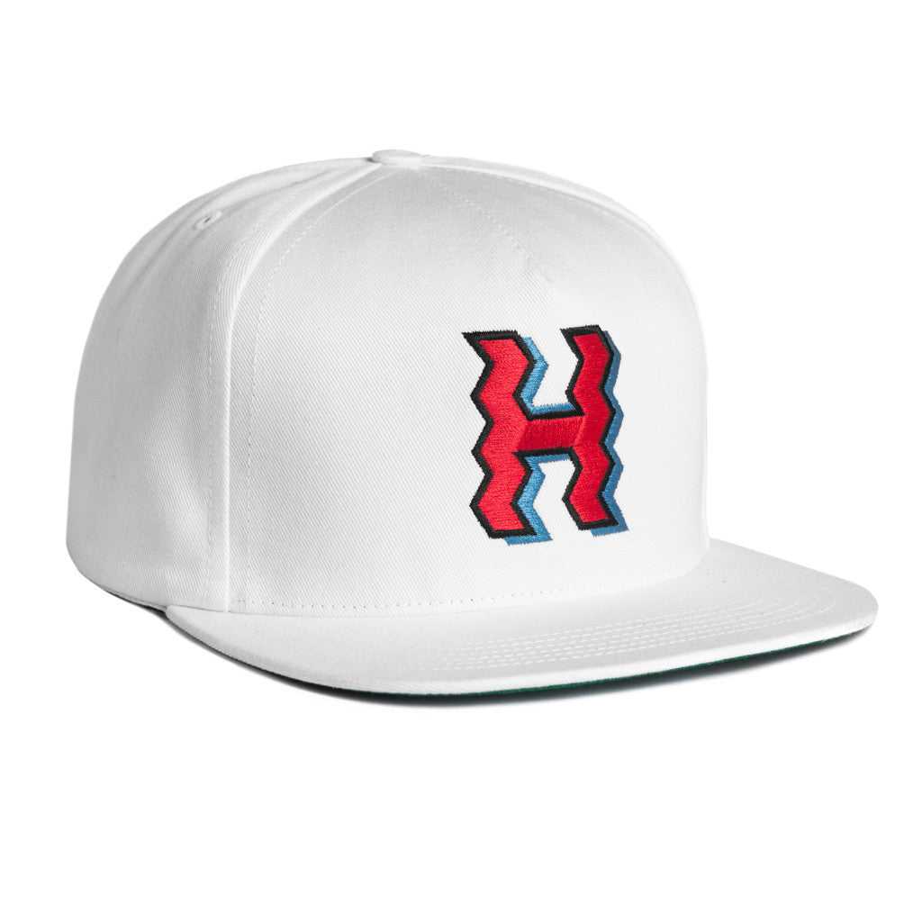 CROOKED H SNAPBACK // WHITE