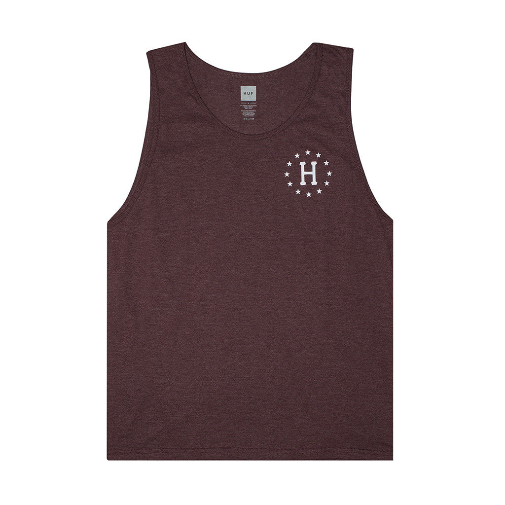 12 GALAXIES TANK // BURGUNDY HEATHER