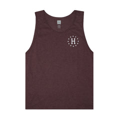 12 GALAXIES TANK // BURGUNDY HEATHER