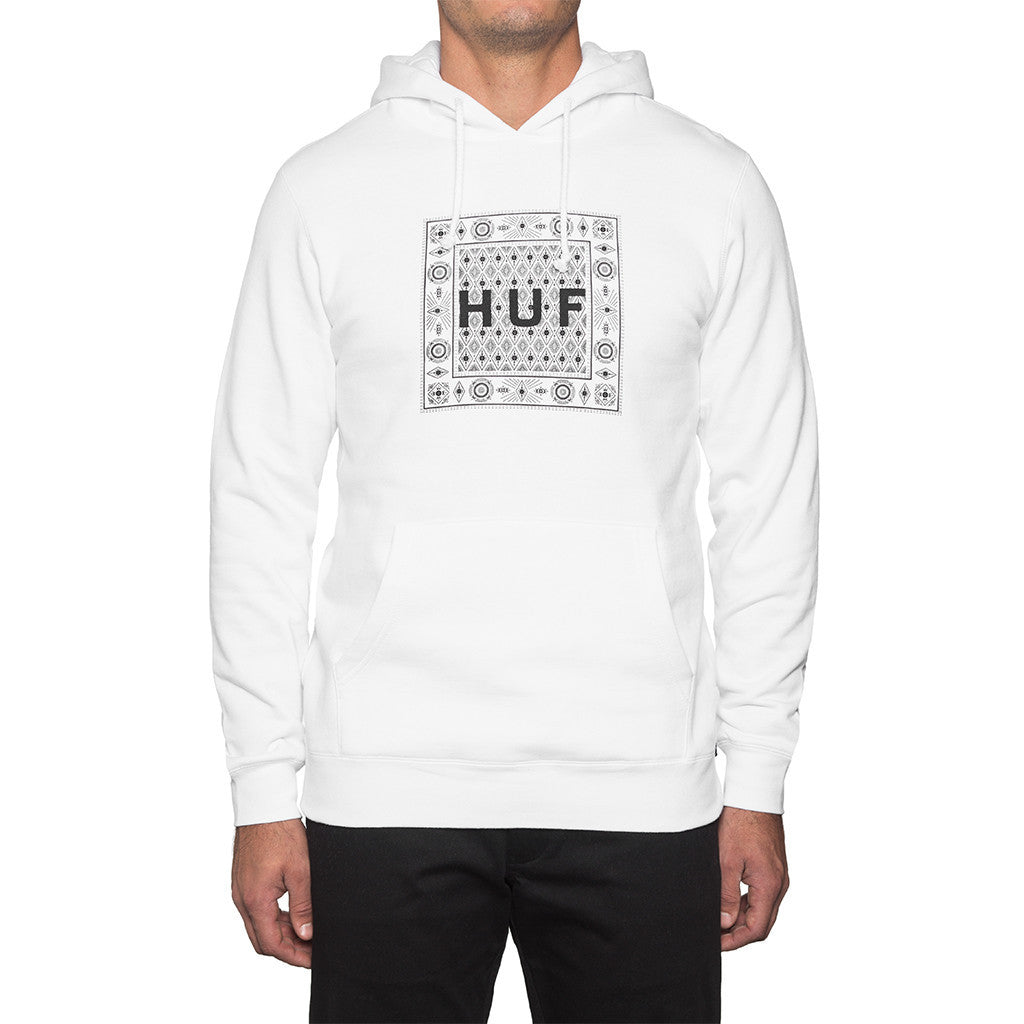BANDANA BOX LOGO PULLOVER HOODIE // WHITE