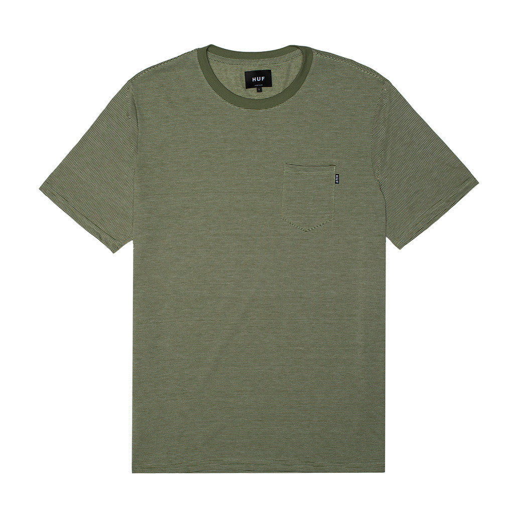 MARINA STRIPE POCKET TEE // OLIVE DRAB