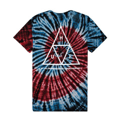 TRIPLE TRIANGLE SPIRAL TEE // BLUE / RED