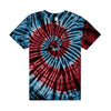 TRIPLE TRIANGLE SPIRAL TEE // BLUE / RED