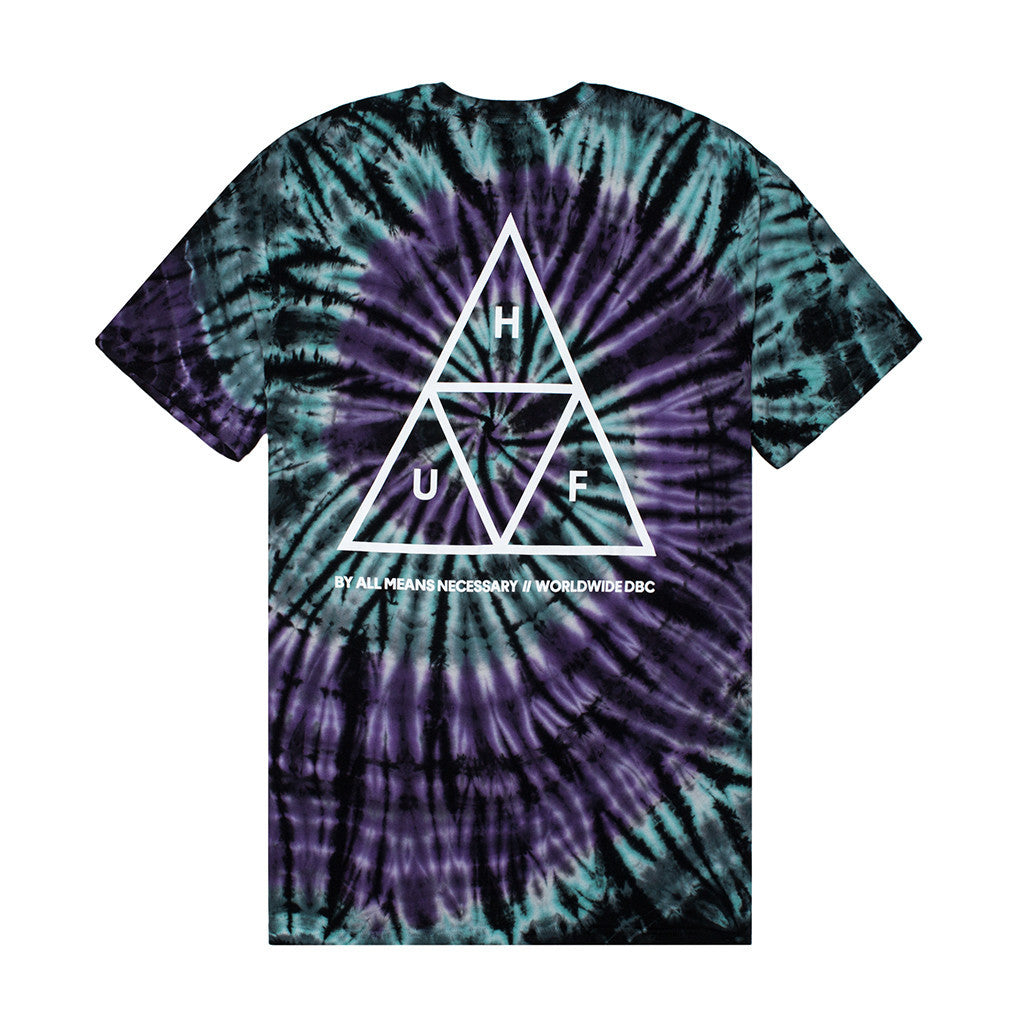 TRIPLE TRIANGLE SPIRAL TEE // PURPLE / JADE