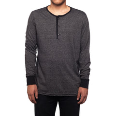 MOCK TWIST L/S HENLEY // CHARCOAL HEATHER