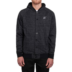 HUF SCRIPT CADET BUTTON UP HOODIE // BLACK