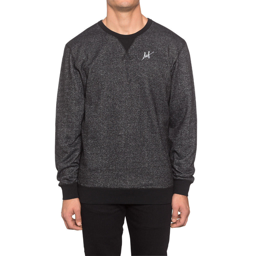 HUF SCRIPT CADET CREW SP15 // BLACK