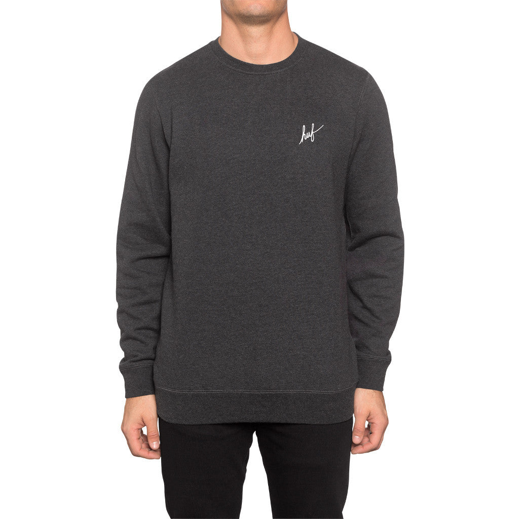 SMALL SCRIPT CREW SP15 // CHARCOAL HEATHER