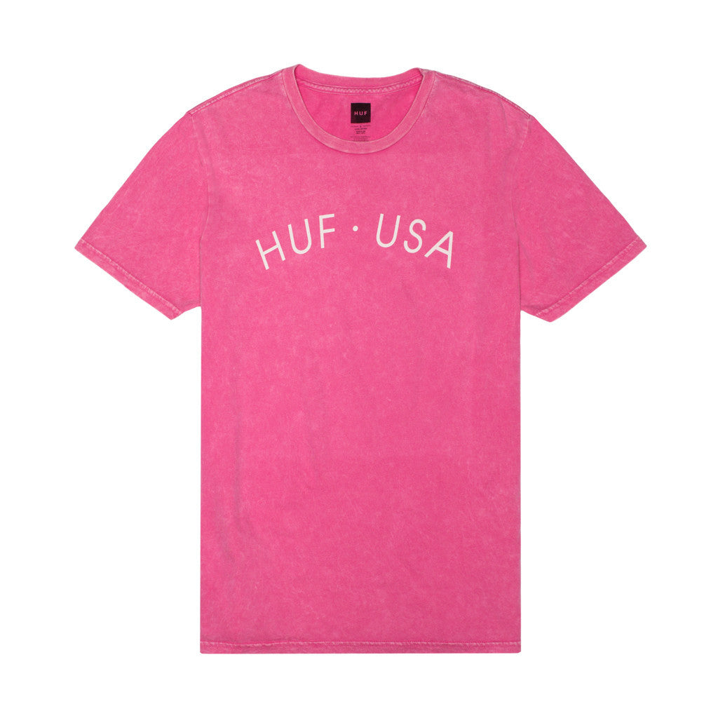 HUF USA WASHED TEE // LIGHT PINK