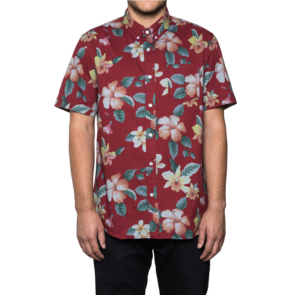 ALOHA AINA S/S WOVEN // RED