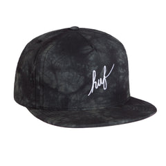 CRYSTAL WASH SCRIPT SNAPBACK // BLACK CRYSTAL WASH