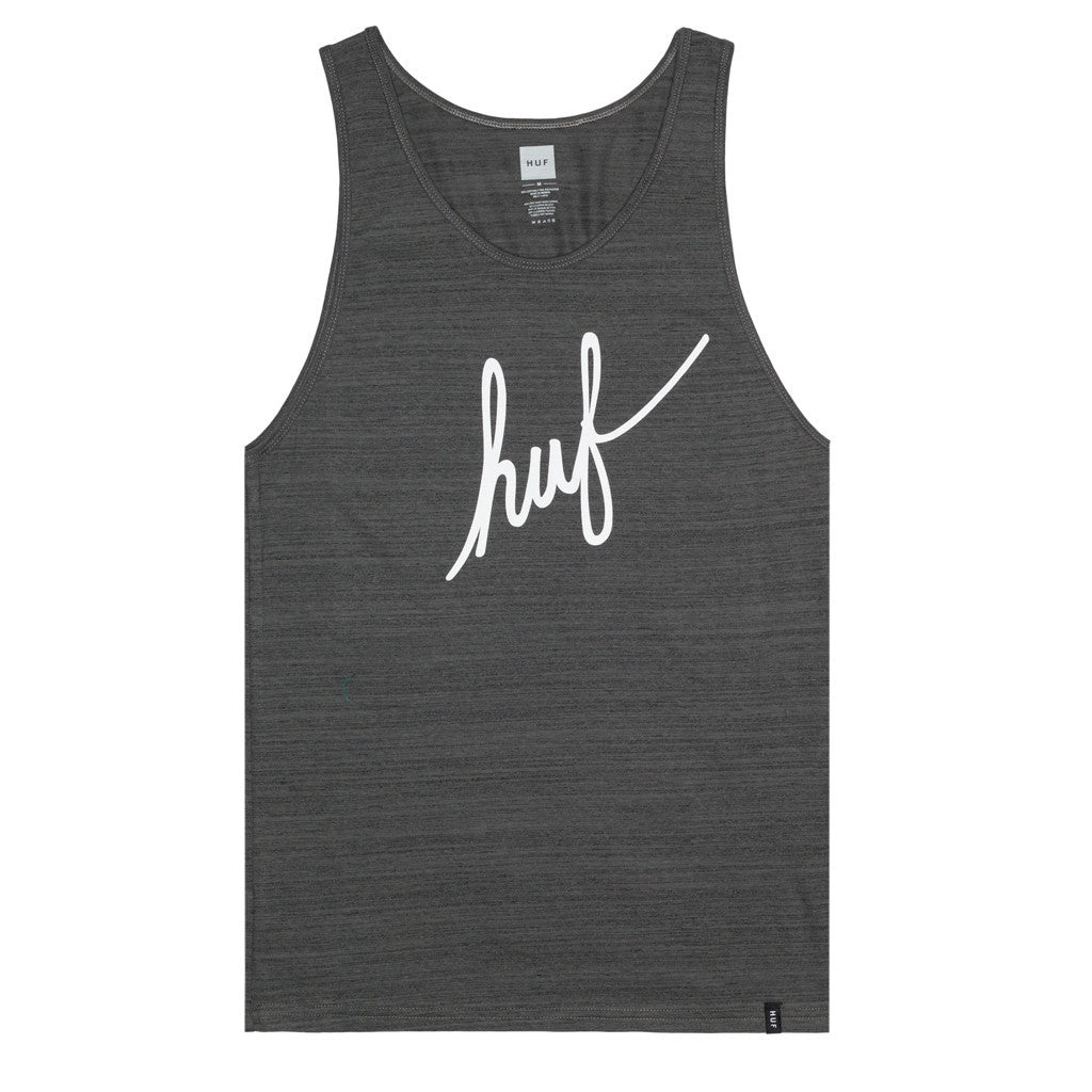 STREAKY WASH DEMI SCRIPT TANK // CHARCOAL