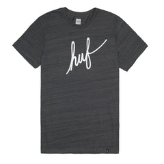 STREAKY WASH DEMI SCRIPT TEE // CHARCOAL