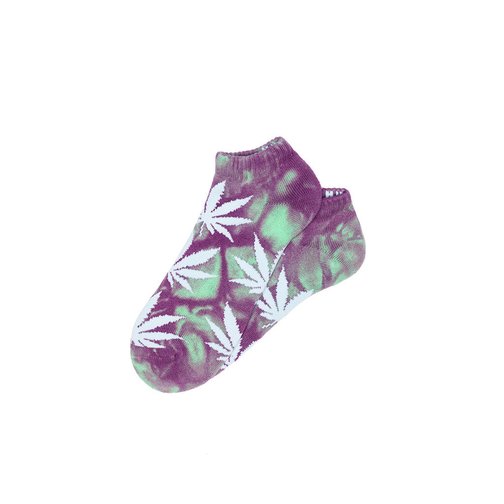 TIE DYE PLANTLIFE ANKLE SOCKS // GREEN / PURPLE