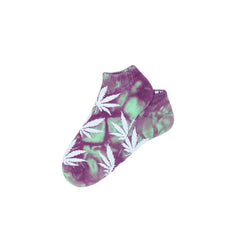 TIE DYE PLANTLIFE ANKLE SOCKS // GREEN / PURPLE