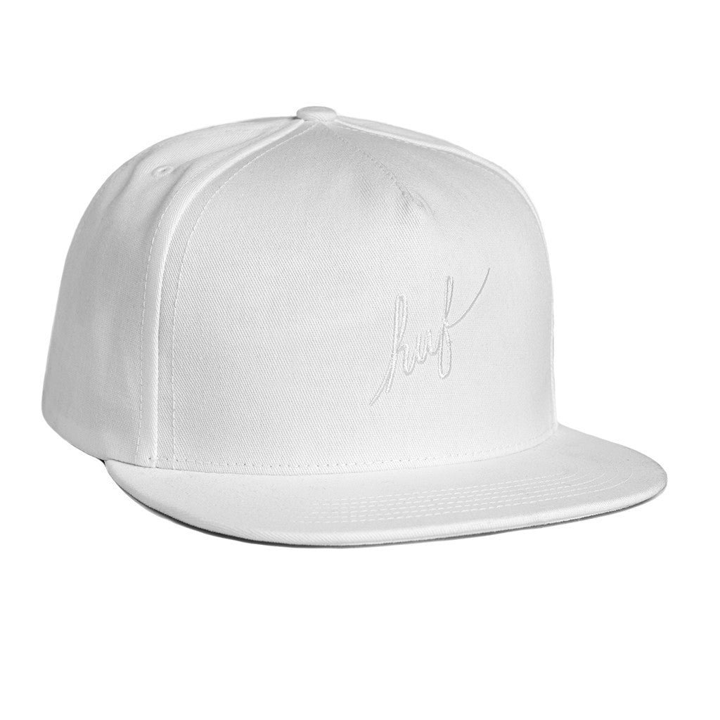 TONAL SCRIPT SNAPBACK // WHITE