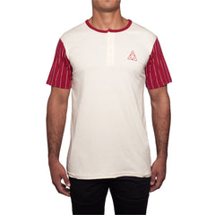 HUF TRIANGLE BASEBALL TEE // CREAM / RED
