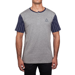 HUF TRIANGLE BASEBALL TEE // GRAY / NAVY