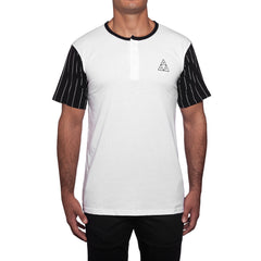 HUF TRIANGLE BASEBALL TEE // WHITE / BLACK