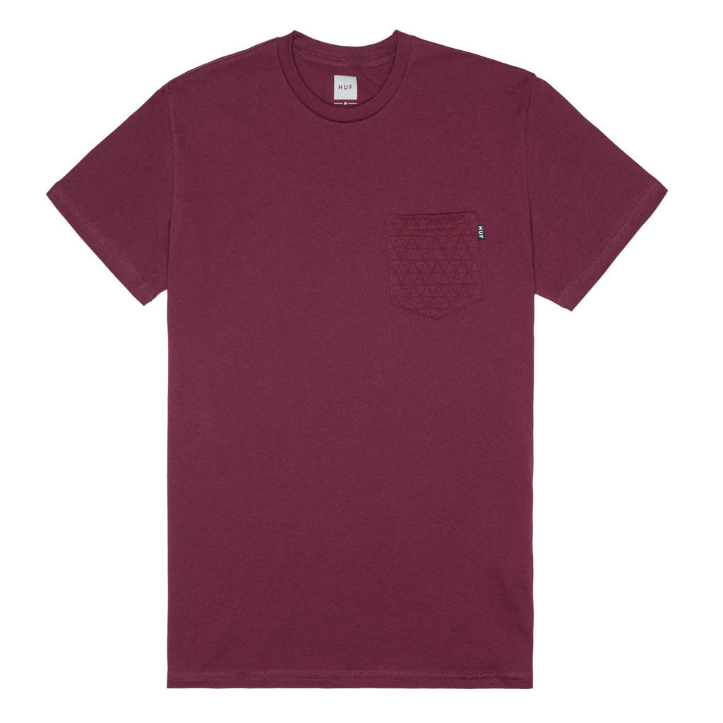 TRIPLE TRIANGLE POCKET TEE // BURGUNDY